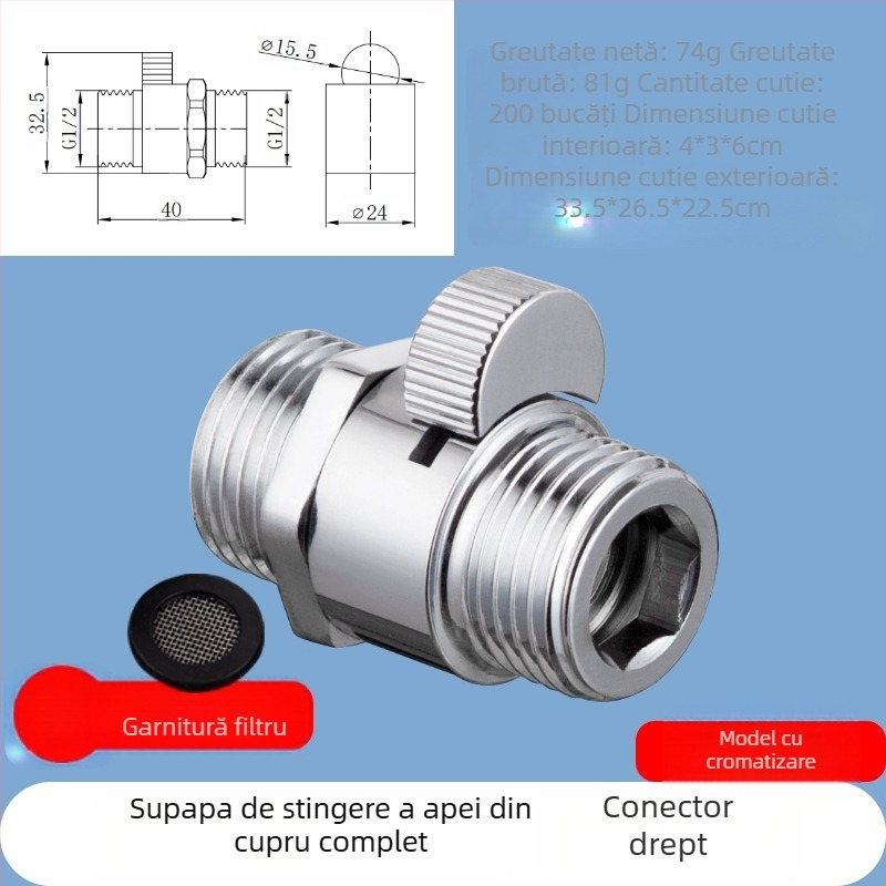 JF360 Robinet din cupru, drept și unghiular pentru pistol spray WC — filet, Ø20 mm, 1,6 MPa