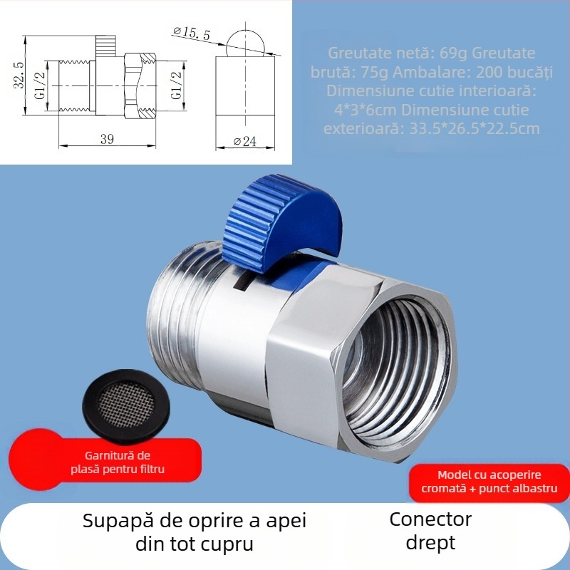 JF360 Robinet din cupru, drept și unghiular pentru pistol spray WC — filet, Ø20 mm, 1,6 MPa