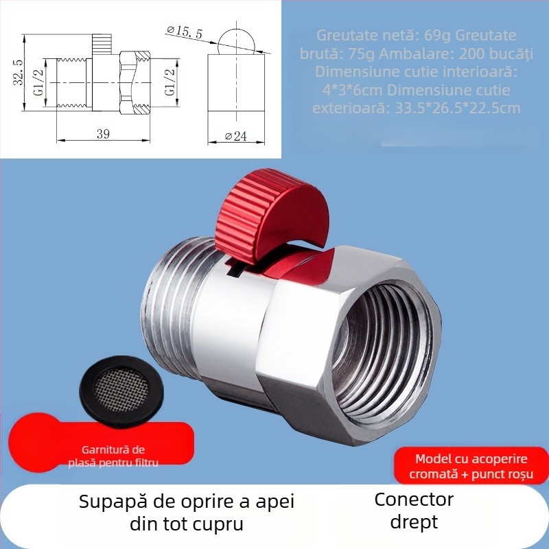 JF360 Robinet din cupru, drept și unghiular pentru pistol spray WC — filet, Ø20 mm, 1,6 MPa