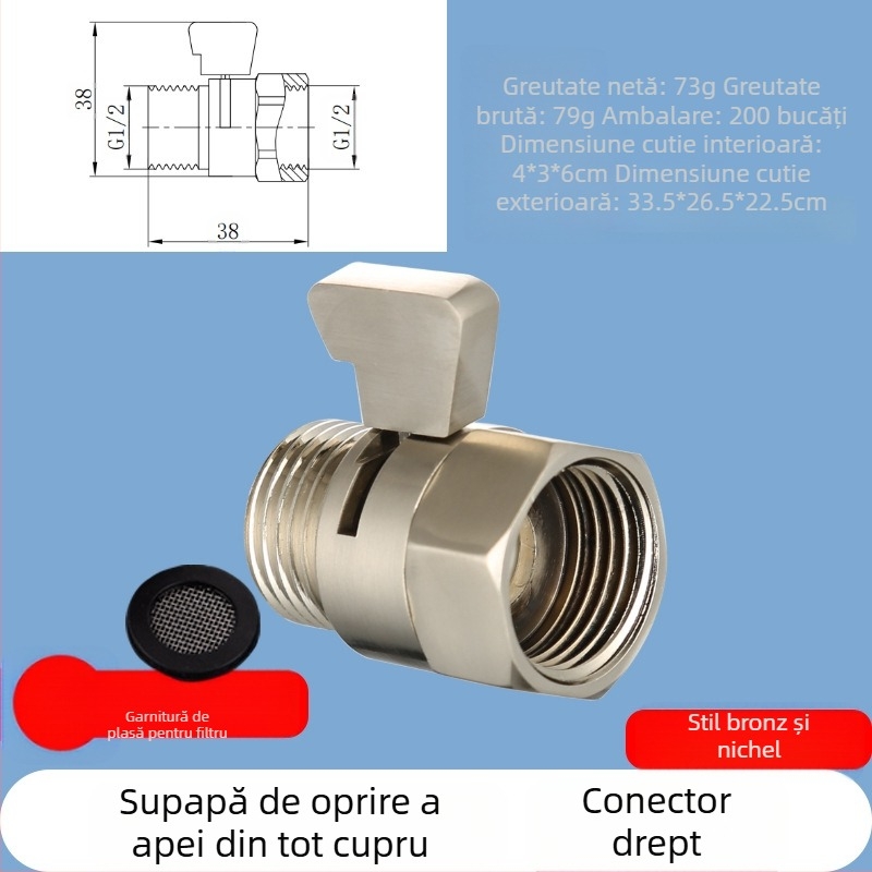 JF360 Robinet din cupru, drept și unghiular pentru pistol spray WC — filet, Ø20 mm, 1,6 MPa