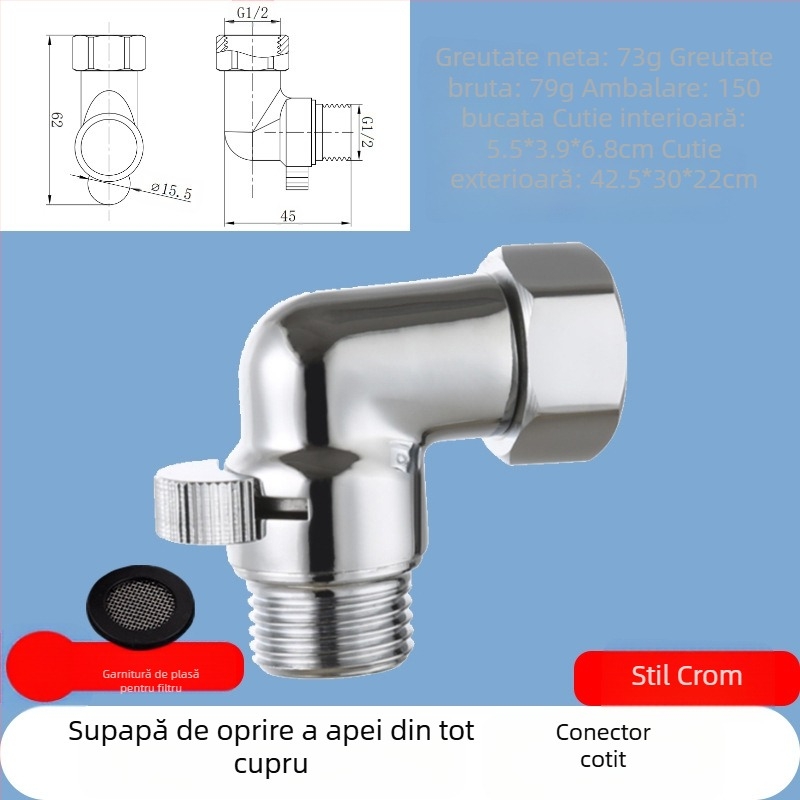 JF360 Robinet din cupru, drept și unghiular pentru pistol spray WC — filet, Ø20 mm, 1,6 MPa