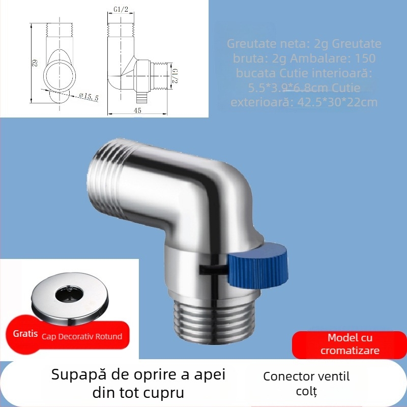 JF360 Robinet din cupru, drept și unghiular pentru pistol spray WC — filet, Ø20 mm, 1,6 MPa