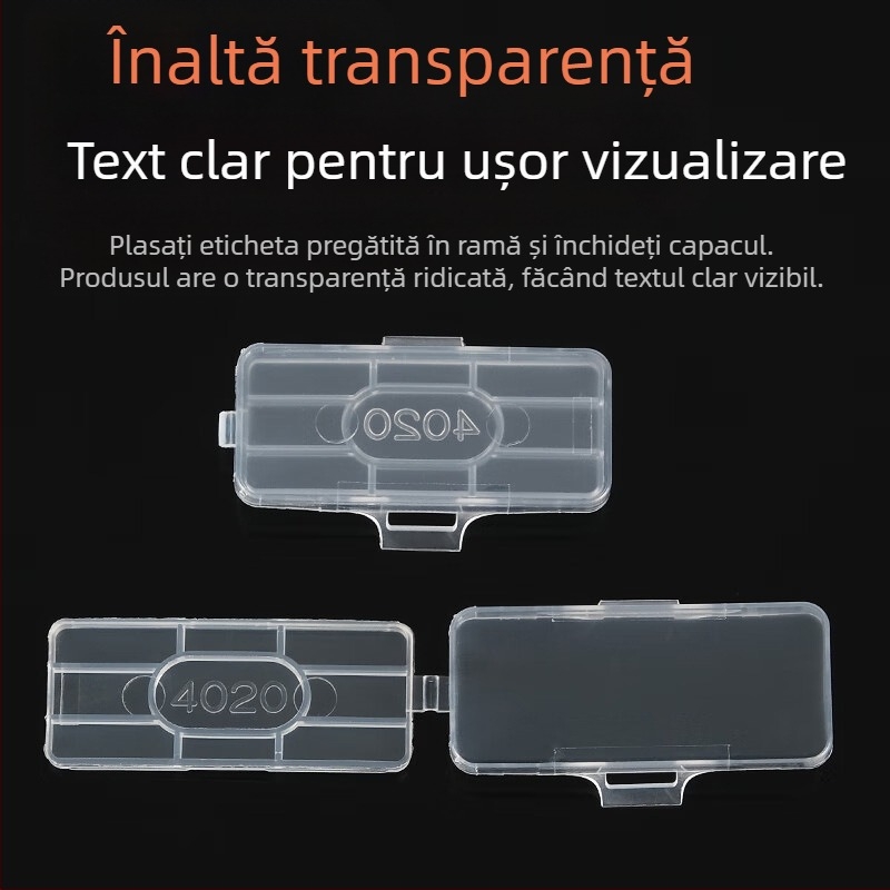 Placă de identificare pentru cabluri, placă transparentă impermeabilă de sigla, material PP, pentru interior și exterior, compatibilă cu modelele de imprimare 3010/3020/4010/4020