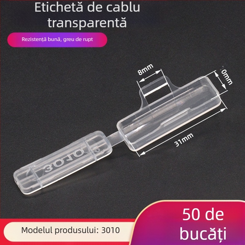 Placă de identificare pentru cabluri, placă transparentă impermeabilă de sigla, material PP, pentru interior și exterior, compatibilă cu modelele de imprimare 3010/3020/4010/4020