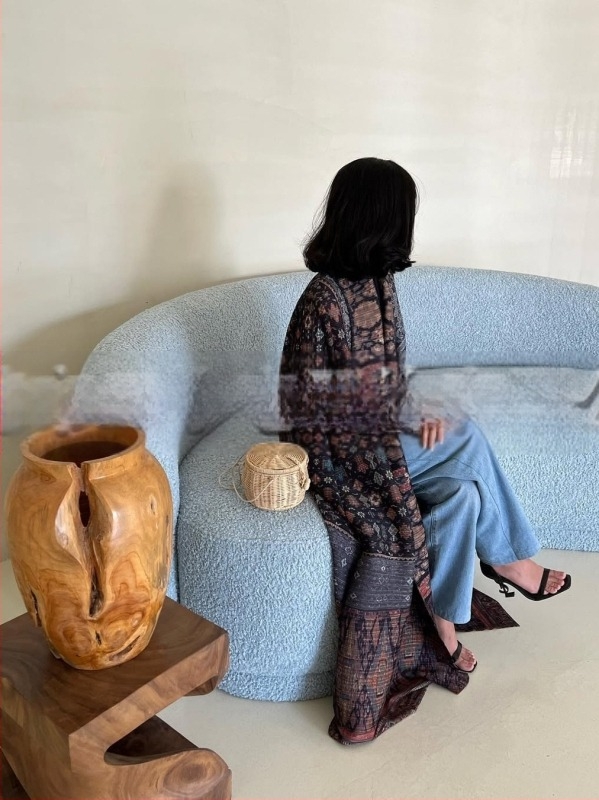 Abaya plisată pentru femei, imprimeu, croială lejeră, lungime extinsă, poliester