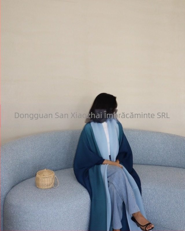 Abaya plisată pentru femei, imprimeu, croială lejeră, lungime extinsă, poliester