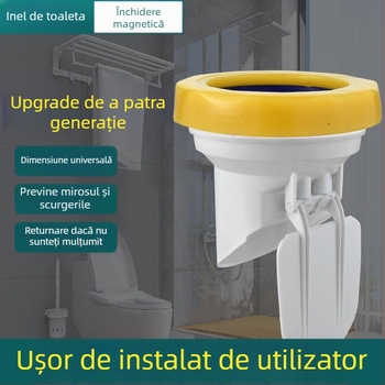 Flanșă pentru toaletă, inel etanș anti miros, grosime dublă, bază universală, inel din cauciuc pentru drenaj, etanș la scurgeri
