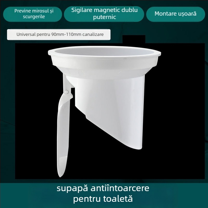 Flanșă pentru toaletă, inel etanș anti miros, grosime dublă, bază universală, inel din cauciuc pentru drenaj, etanș la scurgeri