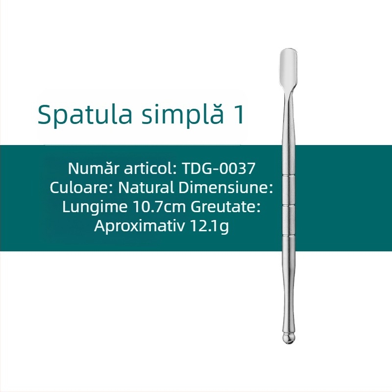 Set din oțel inoxidabil pentru curățarea pipe-urilor de fum și unelte de sculptură, dimensiuni 17.7 × 6 × 1.8 cm, greutate aproximativă 143 g; imprimare logo disponibilă și etichetare privată posibilă