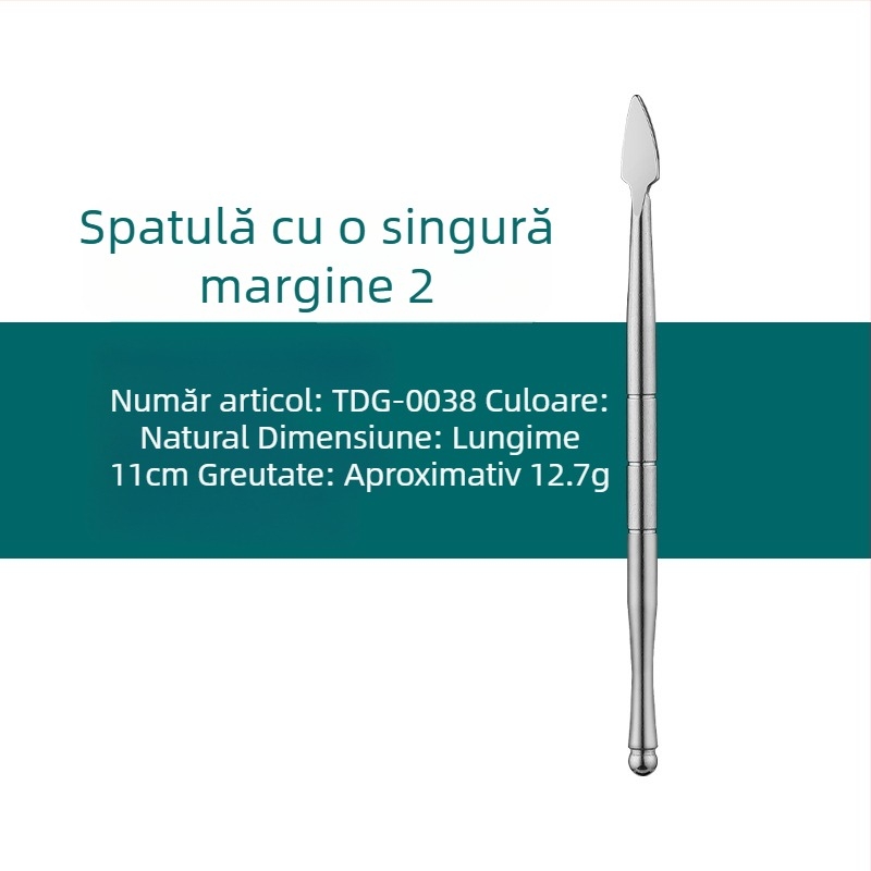 Set din oțel inoxidabil pentru curățarea pipe-urilor de fum și unelte de sculptură, dimensiuni 17.7 × 6 × 1.8 cm, greutate aproximativă 143 g; imprimare logo disponibilă și etichetare privată posibilă