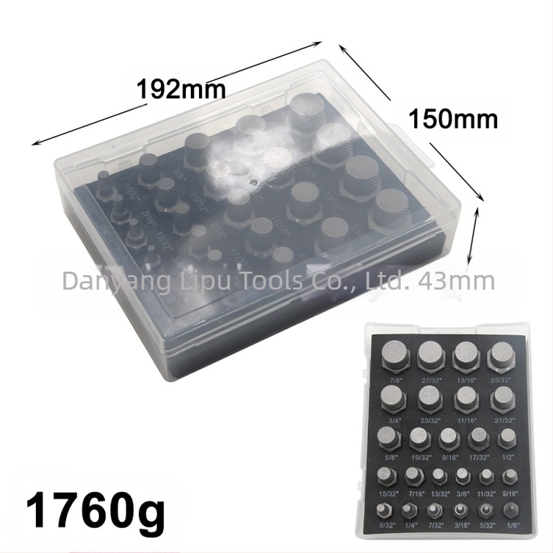 Set de extractoare pentru șuruburi cu cap rupt, standard imperial, design cu caneluri multiple, oțel 40Cr-V