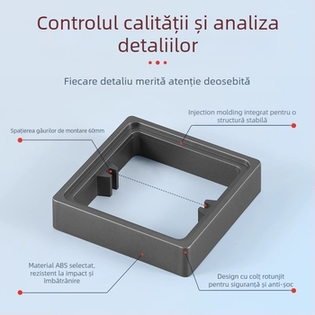 Cutie electrică încastrată Type 86, pătrată, cu inel ridicat și garnitură pentru cutie fără fund, compatibilă cu panou de întrerupere.