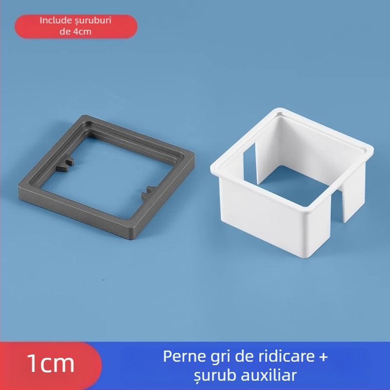 Cutie electrică încastrată Type 86, pătrată, cu inel ridicat și garnitură pentru cutie fără fund, compatibilă cu panou de întrerupere.