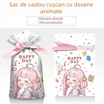 Geantă cadou pentru gustări cu imprimare gravură pe film alb lăptos, Salt Light