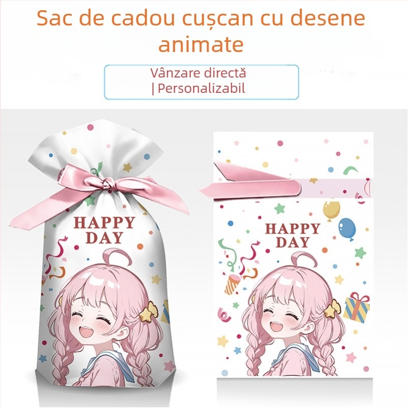 Geantă cadou pentru gustări cu imprimare gravură pe film alb lăptos, Salt Light