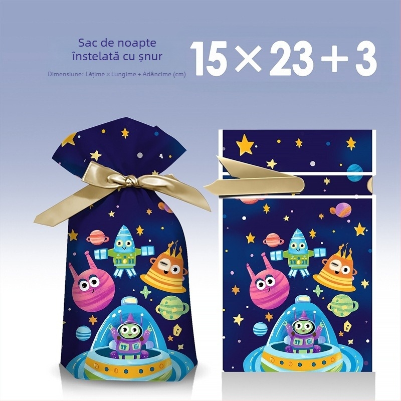 Geantă cadou pentru gustări cu imprimare gravură pe film alb lăptos, Salt Light