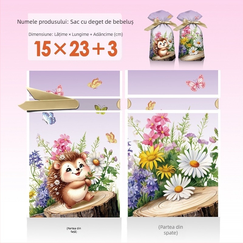 Geantă cadou pentru gustări cu imprimare gravură pe film alb lăptos, Salt Light