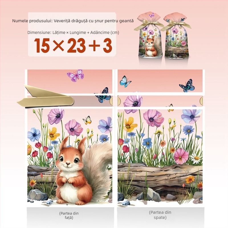 Geantă cadou pentru gustări cu imprimare gravură pe film alb lăptos, Salt Light