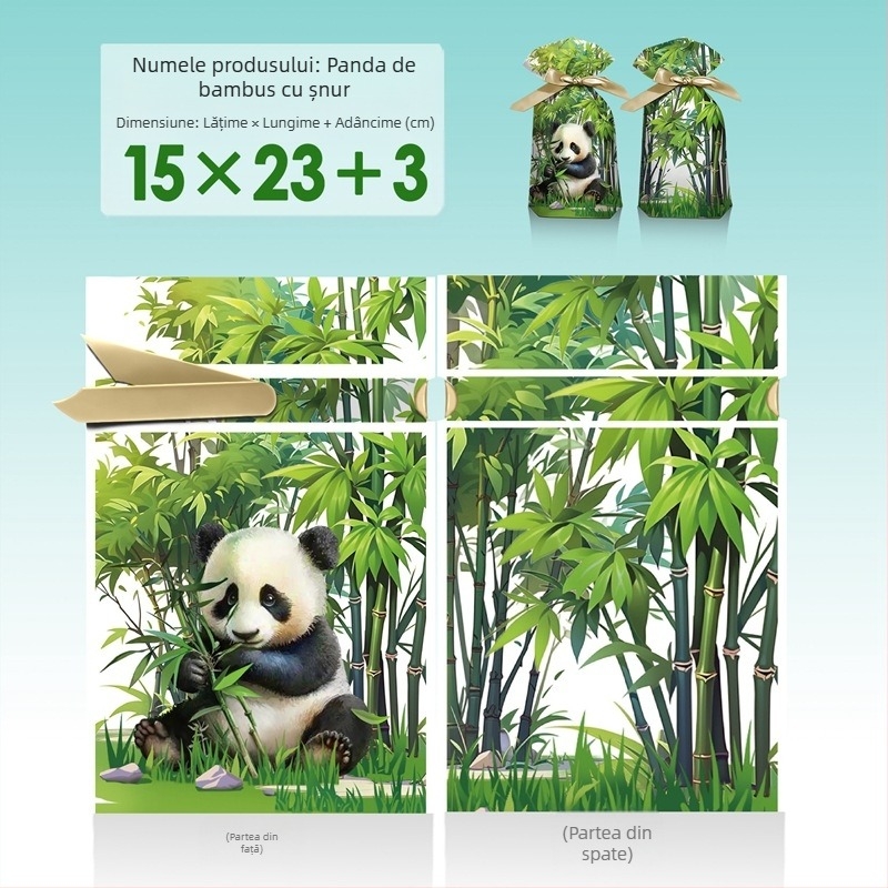 Geantă cadou pentru gustări cu imprimare gravură pe film alb lăptos, Salt Light