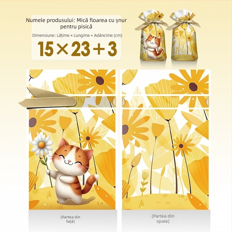 Geantă cadou pentru gustări cu imprimare gravură pe film alb lăptos, Salt Light