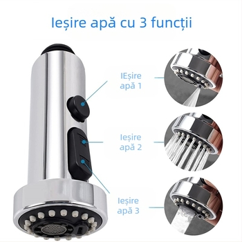 Goldsmiths Cap de pulverizare pentru robinet de bucătărie retractabil, ABS, formă rotundă, funcție automată de apă, stil Nou Chinezesc