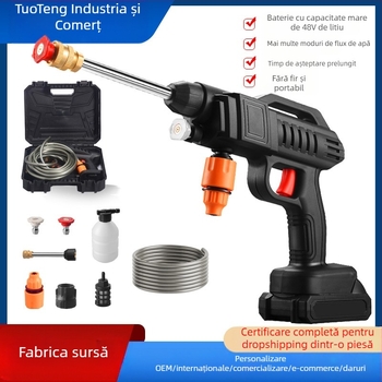 Pistol de spălat auto electric pentru uz casnic, baterie litiu reîncărcabilă, 21V, presiune înaltă 22 bar, 3200 rpm, model TT-EWS01