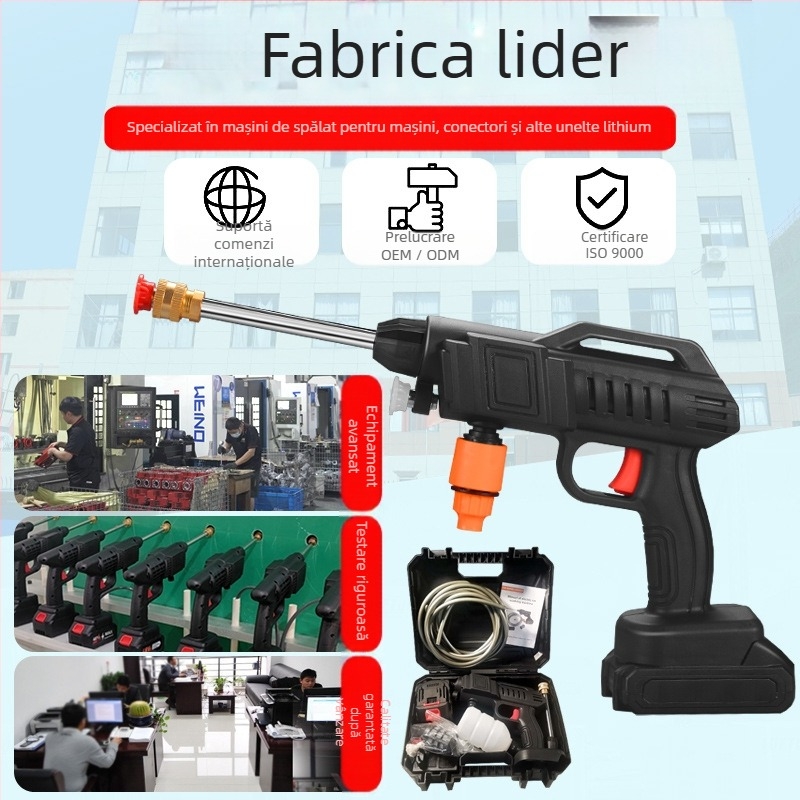 Pistol de spălat auto electric pentru uz casnic, baterie litiu reîncărcabilă, 21V, presiune înaltă 22 bar, 3200 rpm, model TT-EWS01