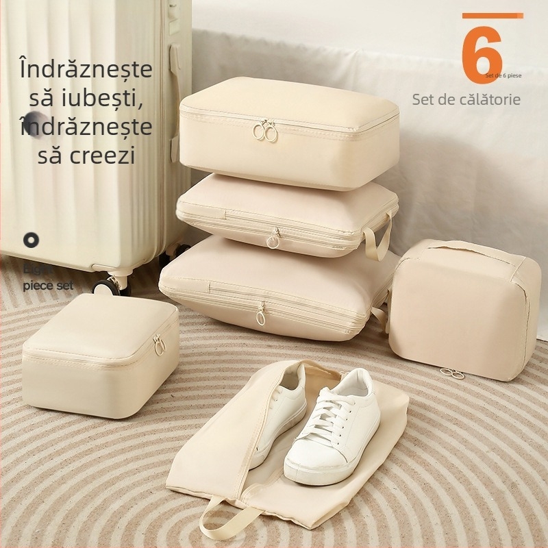 Set de 6 saci de compresie pentru călătorii – capacitate mare pentru organizarea hainelor, depozitare portabilă