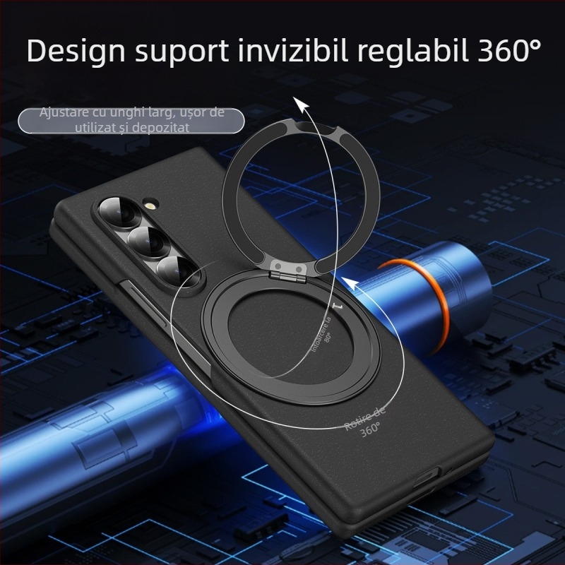 Carcasă Samsung zFold6 cu suport rotativ și capac magnetic – material PC, finisaj prin presare la cald, disipare a căldurii, rezistență la uzură, anti-amprente