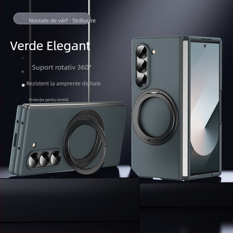 Carcasă Samsung zFold6 cu suport rotativ și capac magnetic – material PC, finisaj prin presare la cald, disipare a căldurii, rezistență la uzură, anti-amprente