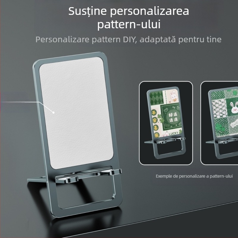 Suport pentru telefon pentru birou, ultra-subțire, din aliaj de aluminiu, pliabil, anti-alunecare, compact, durabil, multifuncțional