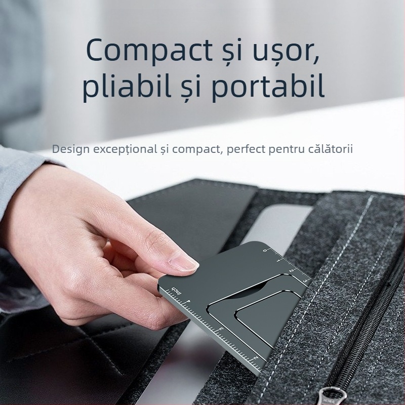 Suport pentru telefon pentru birou, ultra-subțire, din aliaj de aluminiu, pliabil, anti-alunecare, compact, durabil, multifuncțional