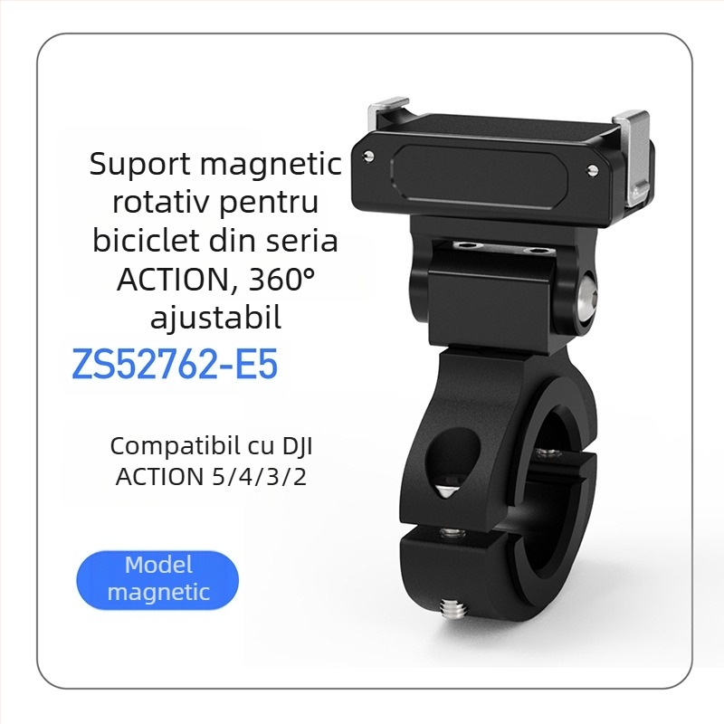 Suport magnetic cu eliberare rapidă pentru cameră de acțiune, compatibil DJI Action 5 Pro/4/3/2, aliaj de aluminiu, cu slot pentru cold shoe