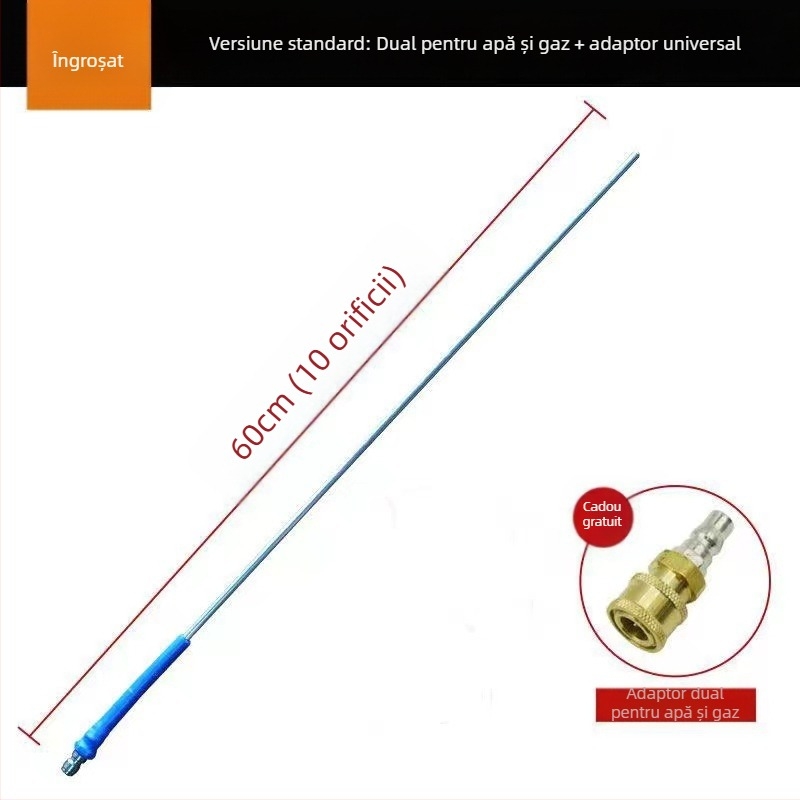 Unealtă de curățare a rezervorului de apă pentru vehicule - fără demontare, dual purpose apă și gaz, duză și mâner din oțel inoxidabil, presiune înaltă, rază de pulverizare 3 m