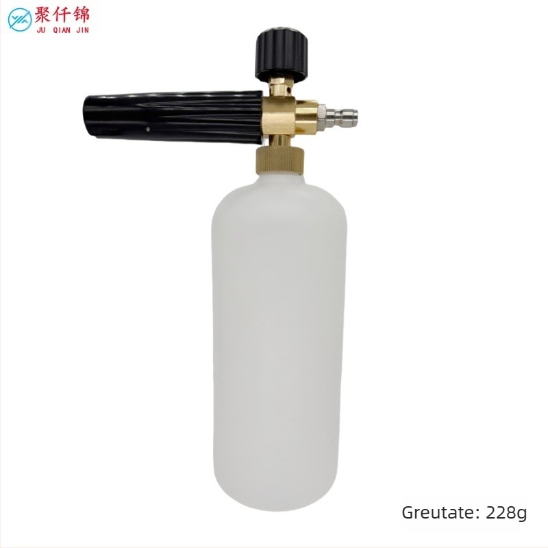 Pistol de spălat cu spumă pentru mașini, cu presiune înaltă, corp din aluminiu și plastic tehnic, spumare reglabilă, duză tip ventilator