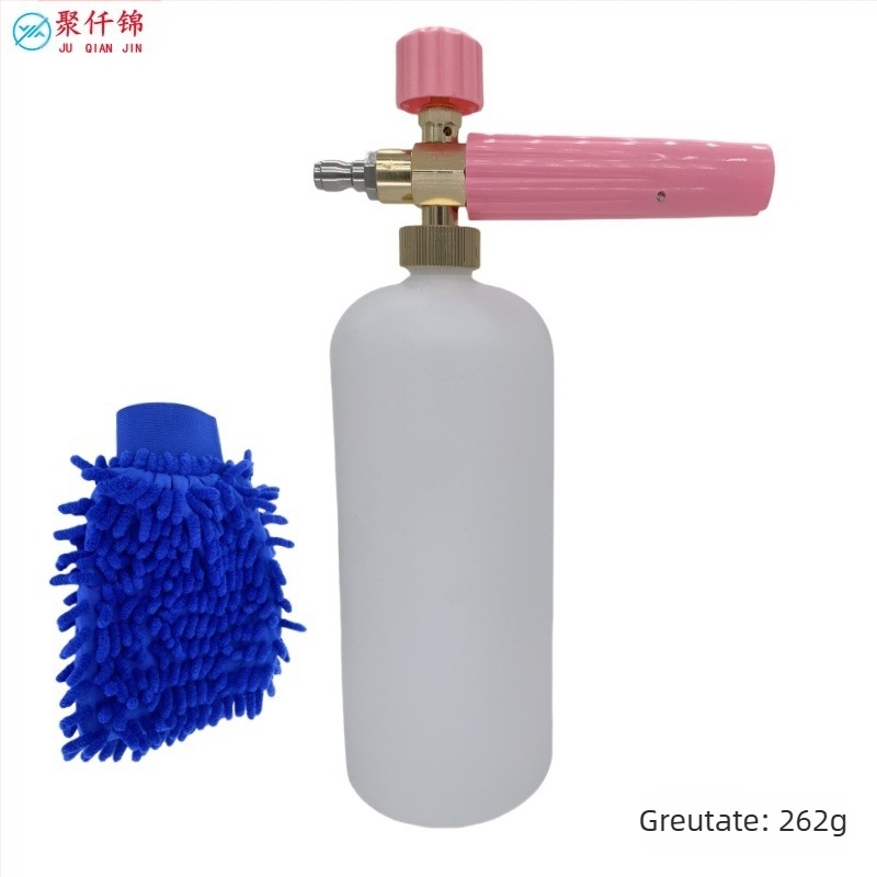 Pistol de spălat cu spumă pentru mașini, cu presiune înaltă, corp din aluminiu și plastic tehnic, spumare reglabilă, duză tip ventilator