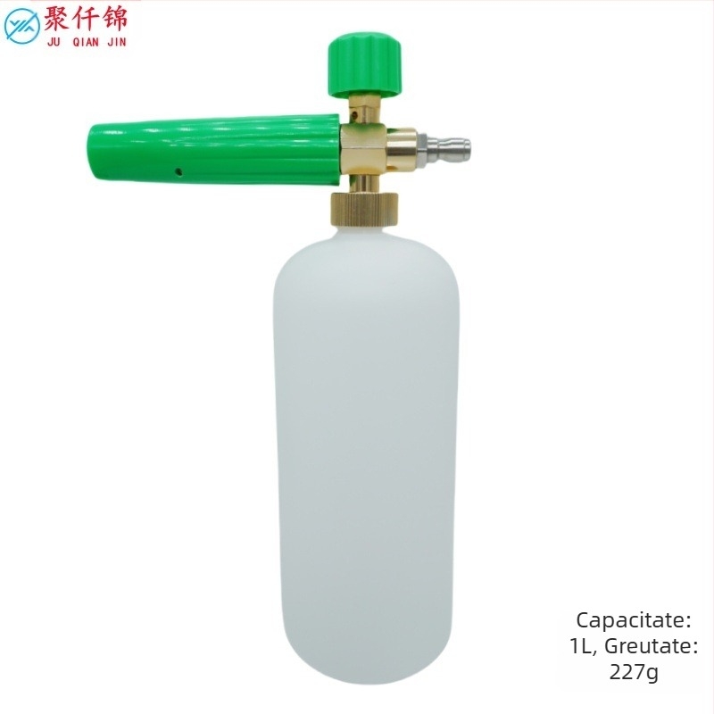 Pistol de spălat cu spumă pentru mașini, cu presiune înaltă, corp din aluminiu și plastic tehnic, spumare reglabilă, duză tip ventilator