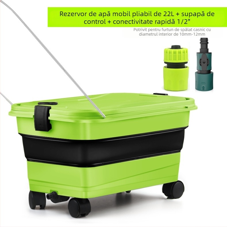 YiFun PP găleată pliabilă cu pistol de apă alimentat cu baterie Li-ion pentru spălarea auto cu presiune înaltă