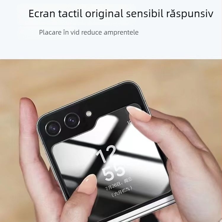 Protecție din sticlă temperată pentru ecranul exterior Z Flip5 și ecranul mic Z Fold5, claritate HD, protecție a intimității, anti-amprentă, rezistent la impact