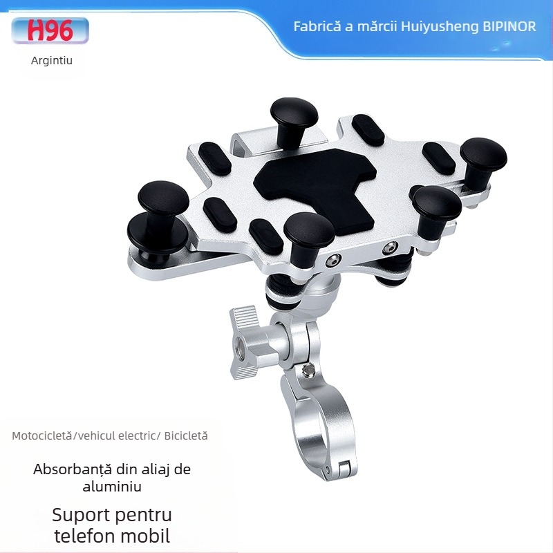 BIPINOR H99 Suport pentru telefon pentru motocicletă, navigație, montaj cu amortizare la șocuri și rotație de 360° pentru Honda, Yamaha, BMW și Wuyang Haojue