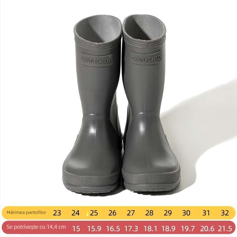 Cizme de ploaie pentru copii, PVC exterior, tub înalt, unisex, pentru toamnă și iarnă