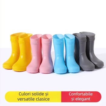Ghete de ploaie pentru copii PVC impermeabile, anti-derapare, talpă moale, toc mic 1–3 cm