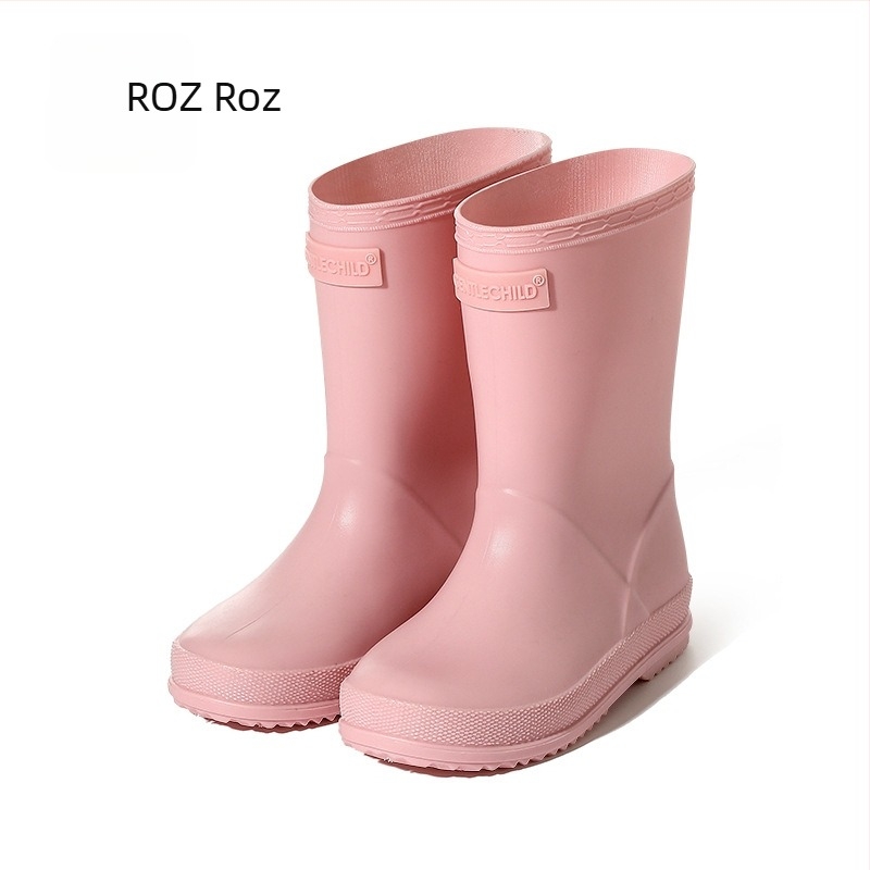 Ghete de ploaie pentru copii PVC impermeabile, anti-derapare, talpă moale, toc mic 1–3 cm