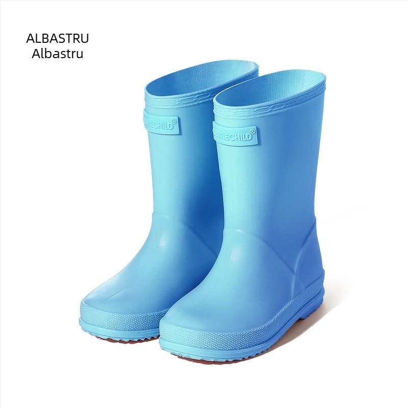 Ghete de ploaie pentru copii PVC impermeabile, anti-derapare, talpă moale, toc mic 1–3 cm