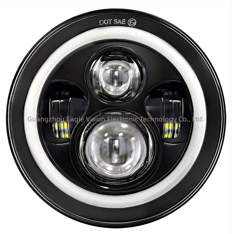 Far LED pentru Wrangler – far pentru off-road și motocicletă, caroserie din aluminiu aeronavic 6063 cu lentilă PC, Cupă reflectantă, 24V LED, model YSJ01-MMRDD, compatibil cu Wrangler și vehicule off-road