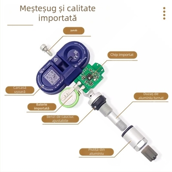 Senzor TPMS pentru Tesla Model 3/Y/S/X – compatibil OE, senzor încorporat de monitorizare a presiunii în pneuri, model 1490701-01-B, interval de măsură 1.0–4.0 bar, precizie ±0.1 bar