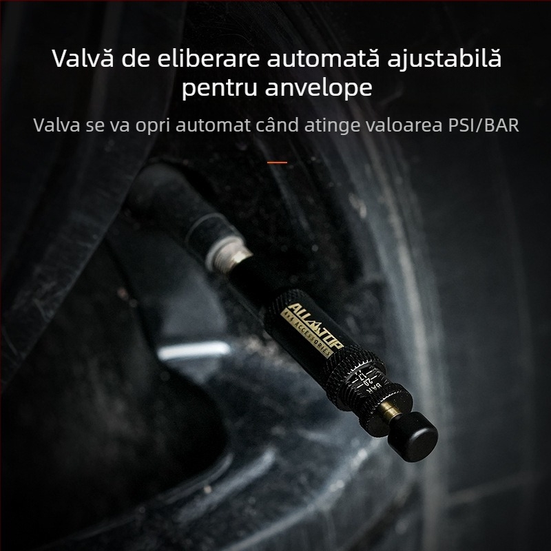 ALL-TOP Valvă digitală de dezumflare a anvelopei – stil pix, portabil, intervalul de presiune 0.7–2.1, compatibil cu toate modelele, funcție de dezumflare