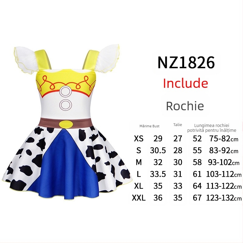 Costum Woody pentru spectacol de familie – pentru adulți și copii, denim street fashion, material Spandex/Nylon, conținut principal <30%, conținut secundar 30–50%, primăvara 2023