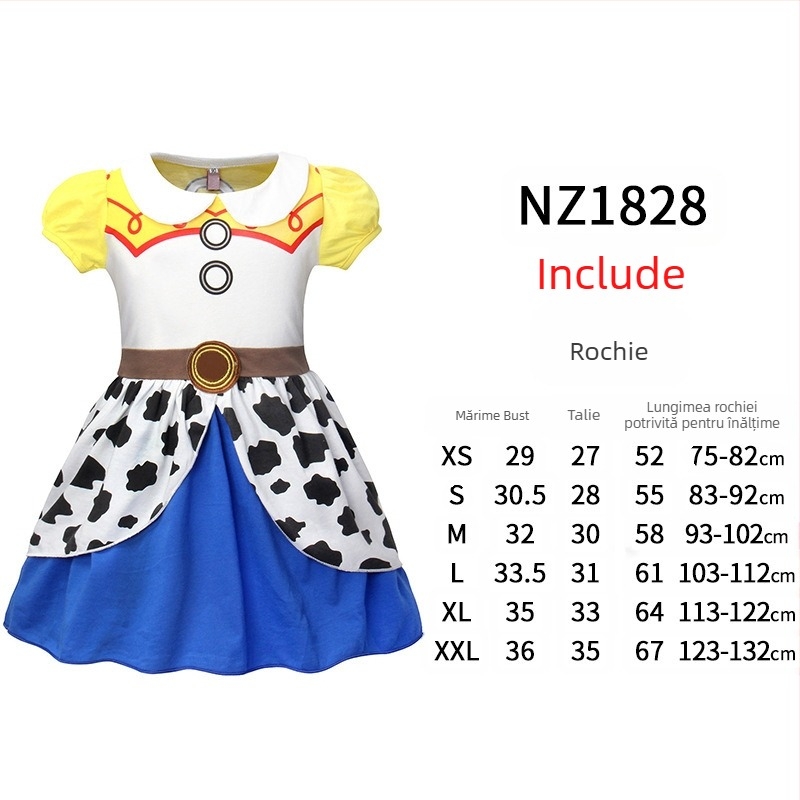 Costum Woody pentru spectacol de familie – pentru adulți și copii, denim street fashion, material Spandex/Nylon, conținut principal <30%, conținut secundar 30–50%, primăvara 2023