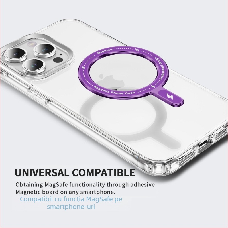 Inel magnetic universal pentru husă de telefon (Material: TPU+PC; Metodă de fabricație: injecție; Funcție: anti-cădere; Compatibil cu: Apple, Samsung; Personalizare: Suport)